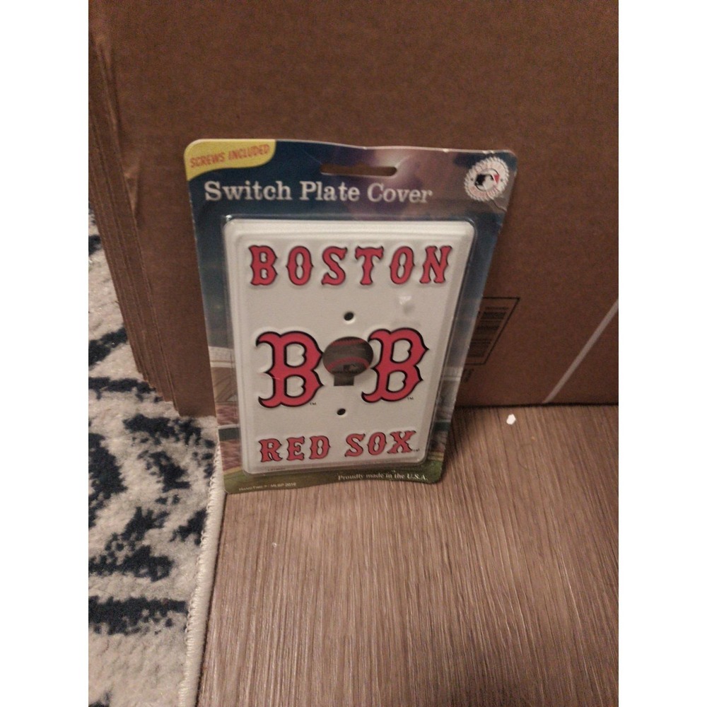 NEW Sealed Extra Large Boston Red Sox Metal Light Switch Plate Cover